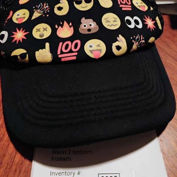 Emoji Pattern Black Trucker Hat     (0995) - Picture 5 of 5